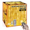 Šviesos užuolaida 300LED 3x3m šiltai baltos lempos + nuotolinio valdymo pultas