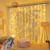 Šviesos užuolaida 300LED 3x3m šiltai baltos lempos + nuotolinio valdymo pultas