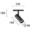 Pakabinamas šviestuvas Bikuvalt 13W LED akcentinis šviestuvas į magnetines sistemas VIOKEF MAGNETIC, juodas, 3000K, dimeriuojamas, 4244000