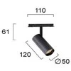 Pakabinamas šviestuvas Bikuvalt 10W LED akcentinis šviestuvas į magnetines sistemas VIOKEF MAGNETIC, juodas, 3000/4000/6000K, 4244000S