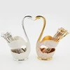 "Swan" stalo reikmenų laikiklis pagrindo laikymo dėžutė "Silverware Caddy Gold" stalo įrankių rinkinys