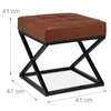 Taburetė Footstool Minkšta loft pramoninė taburetė, dirbtinė oda, ruda