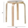 Home4You Taburetė SIXTY-1 D41xH45 cm, klijuota mediena su beržo lukštu