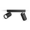 Taškinis LED šviestuvas PHILIPS IDRIS, IP44, 2xGU10, max 2x5W, juodos sp., 8,3x24x12cm