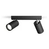 Taškinis LED šviestuvas PHILIPS IDRIS, IP44, 2xGU10, max 2x5W, juodos sp., 8,3x24x12cm