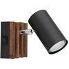 Sieninis šviestuvas Taškinis šviestuvas GLOBO KAYDEN, 1xGU10 max 1x25W metalas/medis juodos sp 8x10x12,5cm