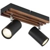 Lubinis šviestuvas Taškinis šviestuvas GLOBO KAYDEN, 2xGU10 max 2x25W metalas/medis juodos sp 8x10x26cm