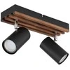 Lubinis šviestuvas Taškinis šviestuvas GLOBO KAYDEN, 2xGU10 max 2x25W metalas/medis juodos sp 8x10x26cm