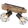Lubinis šviestuvas Taškinis šviestuvas GLOBO Priska, 2 x E27, 60W, medžio/juodos sp., 12 x 23 x 38,5 cm