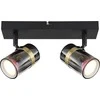 Lubinis šviestuvas Taškinis šviestuvas GLOBO TRABBY, 2xGU10 max 2x8W, juodos sp stiklas dūmų sp 6x12,5x26cm