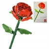 Technic MJI 13030 blokeliai - Raudona LED Rose, romantiška gėlė 77 vnt.