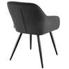 Tectake Marilyn antracitu aptraukta kėdė su juodais porankiais