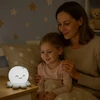Tekan Naktinė lempa LED DLA DZIECI SILIKONOWA OŚMIORNICA KOLOROWA MIĘKKA USB-C RGB