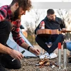 TELESKOPINIS stiebelis 2 VIENETŲ 50 cm PLIENINIS KOMPAKTINIS UGNIAI ATSPARUS PALEIDIMAS