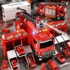 Telinult Didelis gaisrinis automobilis paleidžia 7 viename automobilius su kopėčiomis ir šviesos bei garso moduliu