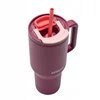 Terminis puodelis su šiaudais didelis puodelis Kambukka Rio 950ml Burgundy Bloom
