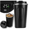 Terminis puodelis, termosas 380ml, automobilinis laikiklis kavai, arbatai ir smart LED