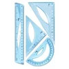 Tetis Mėlynas geometrijos rinkinys su 20cm liniuote