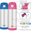 Thermos Termosas su šiaudeliu vaikams - 470 ml, nerūdijančio plieno, rožinis