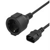 Cable straight IEC 60320 C14 to straight CEE 7/4 DELTACO, 1m, juodas / DEL-109P-100