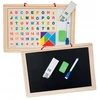 Tk Import DVIPUŠĖ MAGNETINĖ KREIDOS LENTA 2in1 33x23cm + ALFABĖLĖS MAGNETAI, KREIDA