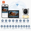 TKW Elektroninis kūdikio monitorius su 5 colių HD 1080P WiFi kamera, nakties šviesos sukimosi 355 VOX