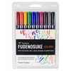 Tombow Fudenosuke teptukiniai markeriai, 10 vnt. rinkinys