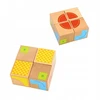 Tooky Toys Paimtas žaislinis medinis jutimo blokai Kūrybinė simetrija 4 PCS + brošiūra su modeliais FSC sertifikate