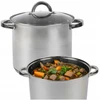 Topfann TRADICINIS NERŪDIJANČIO NERŪDIJANČIO NERŪDijančio plieno PUODAS STOCKPOT 8,5L AUKŠTOS GASTRO 24CM INDUKCINĖS DUJOS