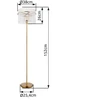 Toršeras GLOBO GORLEY, 1xE27, 60W, 230V, laidas 1,8m, metalas/stiklas, aukso sp, ø38x152cm