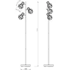 Toršeras G.LUX WIRE Juodas, 3 x E27, juodos sp., 150 cm