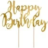 Party Deco Torto papuošimas Happy Birthday PartyDeco H22.5cm sidabro spalvos