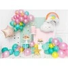 Party Deco Torto papuošimas Happy Birthday PartyDeco H22.5cm sidabro spalvos