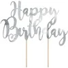 Party Deco Torto papuošimas Happy Birthday PartyDeco H22.5cm aukso spalvos