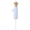 PartyDeco Žvakutė Skaičius su karūna, žydra 9,5cm, Skaičius: 1