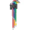 TORX TX 10-50 raktų rinkinys, 9 vnt., daugiaspalvis / ypač ilgas, „DIY-HKT42-EL/B“