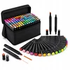 Touch Markery alkoholowe 120 vnt dwustronne pisaki flamastry torba etui komplektas