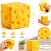 Toys GNIOTEK DIDELIS SŪRIS GELTONAS SŪRIO KUBAS ANTESTRESSAS ŽAISLAS 5 cm SQUISHY MOCHI