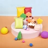 Toys PLASTIKOS MASĖ 12 VIENETŲ PUTOMOLIS SU PRIEDAIS SPALVŲ MIŠINIS SUPER MOLIS