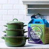 Tradicinis emaliuoto plieno puodas 24 cm žalias BK Holland Indigo 4,2l