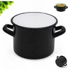 Tragar Emaliuotas puodas, 14 cm, juodas marmuras