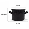 Tragar Emaliuotas puodas, 14 cm, juodas marmuras