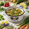 Tragar Emaliuotas Puodas 18cm su rankenėlėmis Tradicinis baltas liaudies puodas 1,8L