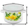 Tragar Puodas su dangteliu emaliuotas puodas 14 cm virtuvės sriuboms citrinos 1,3 l