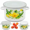 Tragar Puodas su dangteliu emaliuotas puodas 16 cm virtuvės sriuboms citrinos 1,85 l