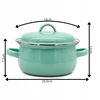 Tragar Puodas su rankenomis ir dangčiu 1,3 l Celadon emalio puodas 16cm