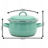 Tragar Puodas su rankenomis ir dangteliu 600ml Celadon emalio puodas 12cm
