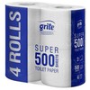 Tualetinis popierius GRITE Super MINI 500 lapelių, 4 ritinėliai, 2 sluoksniai, celiuliozė