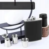 Turistinis 227 ml plieninio juodo kelioninio buteliuko rinkinys