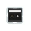 Harry Potter Antenos ir kompiuterio lizdas QUADRUM QR 1000, TV+RJ45, be rėmelio, juodas